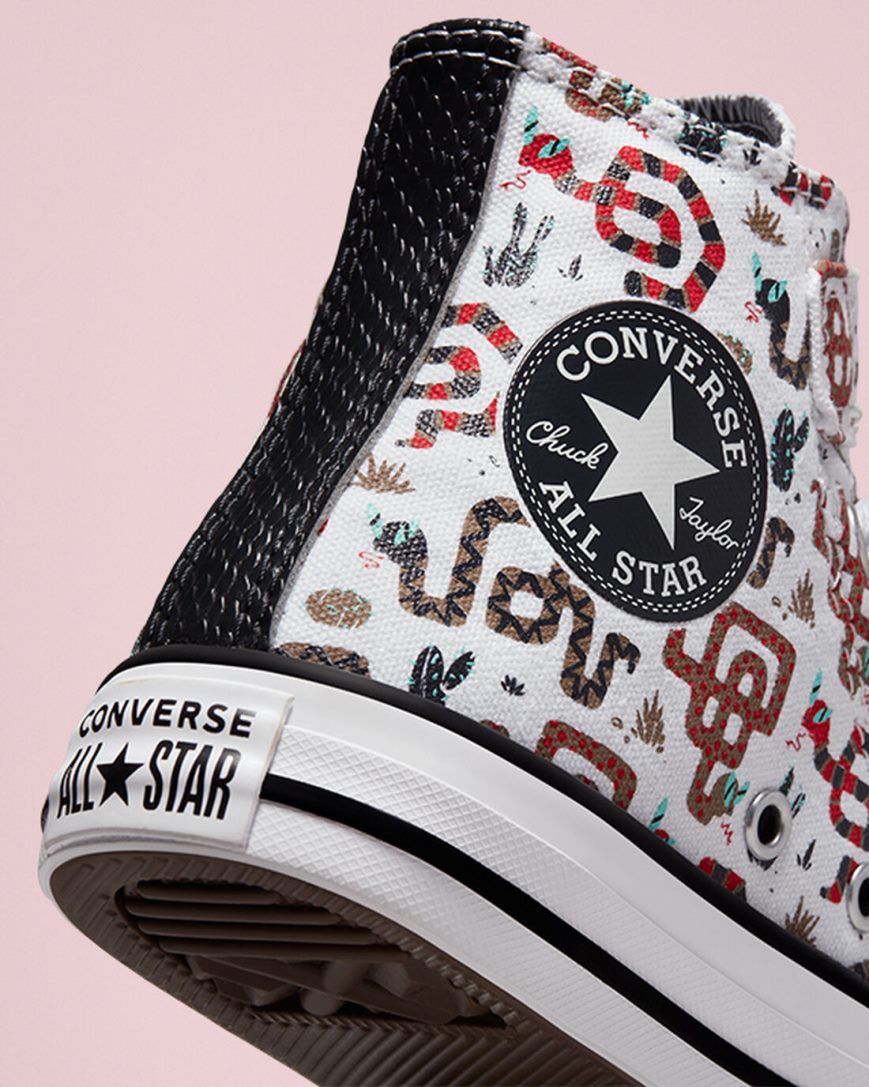 Tenis Converse Chuck Taylor All Star Easy-On Snake Cano Alto Menina Branco Cinzentas Vermelhas | PT D010735